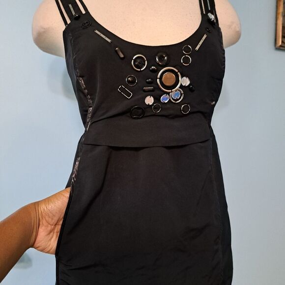 Mint Jodi Arnold Whimsygoth Gothic Embellished Silk Blend Dress Sze 8 Black NWT - Picture 11 of 14